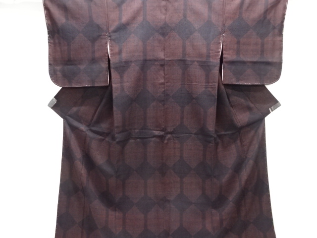 JAPANESE KIMONO / YUKI TSUMUGI / WOVEN KIKKO PATTERN / INTANGIBLE CULTURAL HERITAGE